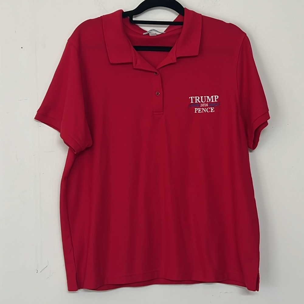 🌞 Trump Pence 2016 Port  Authority redpatriot  polo shirt unisex size XXL